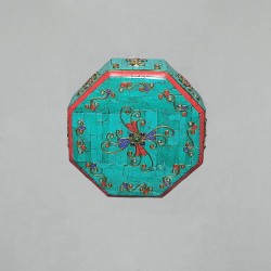 Stone Embroidered Tissue Box,top view