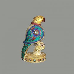 stone inlaid parrot,facing right
