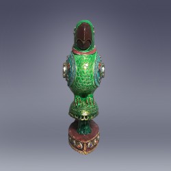 Stone inlaid family parrot, facing front