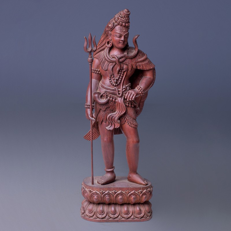wooden statue of Lord Shiva