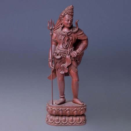 wooden statue of Lord Shiva